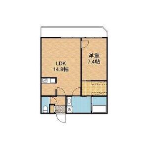 リベルテスクアール六番館(1LDK/5階)の間取り写真