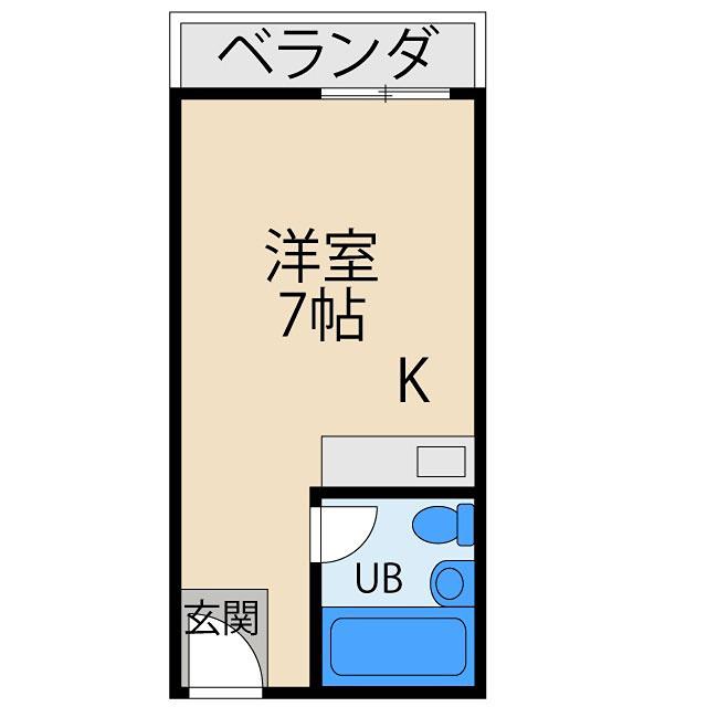 三井マンション(ワンルーム/3階)の間取り写真