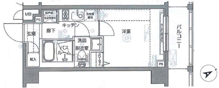 ZOOM上板橋(1K/2階)の間取り写真