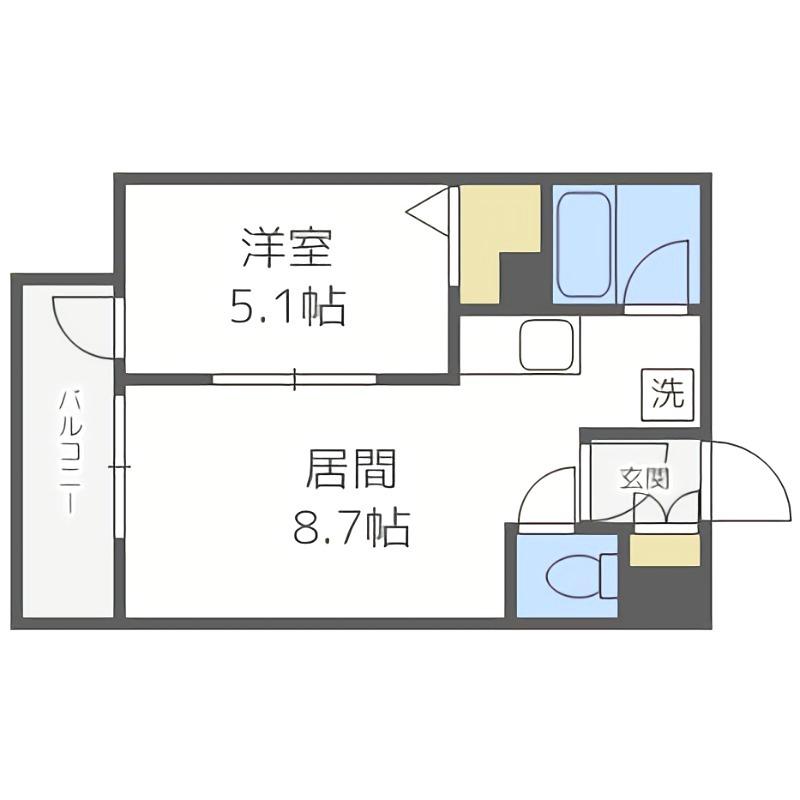 ブローニュ澄川(1LDK/4階)の間取り写真