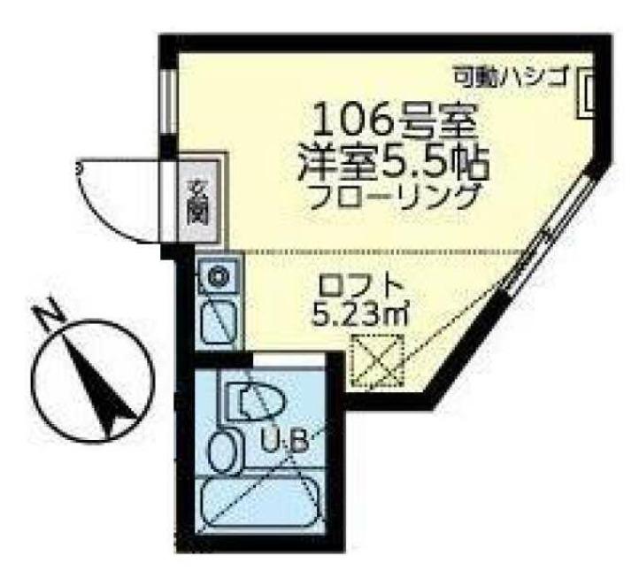 ユナイト阪東橋シドニーの杜(ワンルーム/1階)の間取り写真