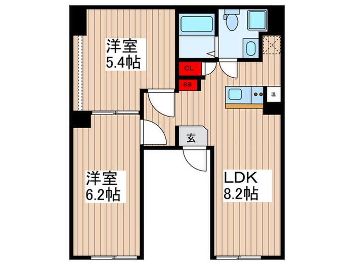 RYUGO OSHIAGE(2LDK/2階)の間取り写真