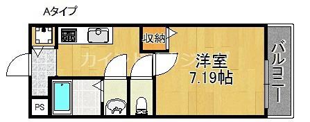 エメロード吉見(1K/1階)の間取り写真