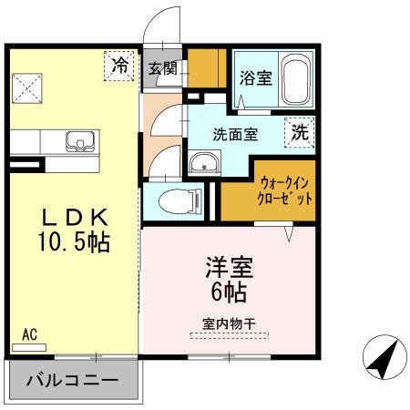 サンモール都Ⅵ(1LDK/1階)の間取り写真