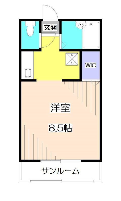 プレジール(ワンルーム/1階)の間取り写真