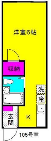 デミメゾン(1K/1階)の間取り写真