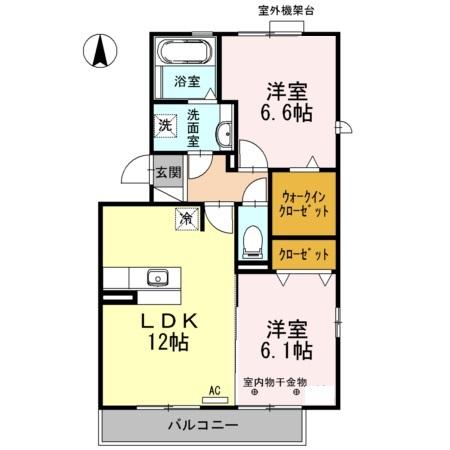 RICHESSE C(2LDK/2階)の間取り写真