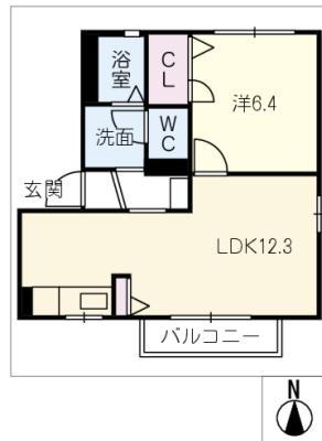 シリウスハイム A(1LDK/1階)の間取り写真