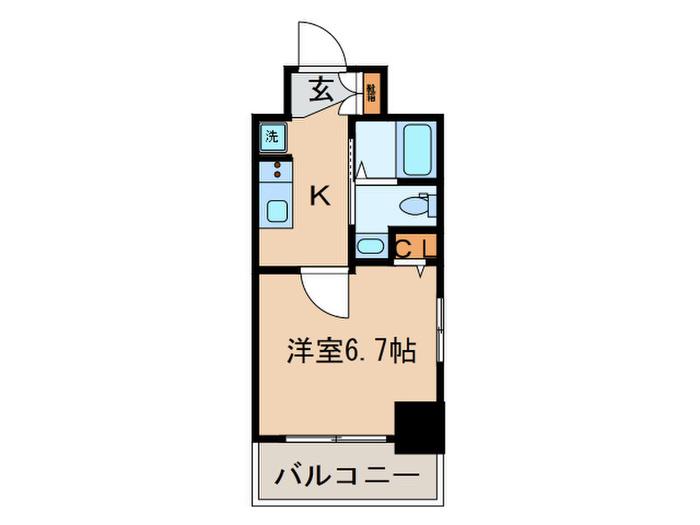 エステムプラザ川崎(1K/12階)の間取り写真