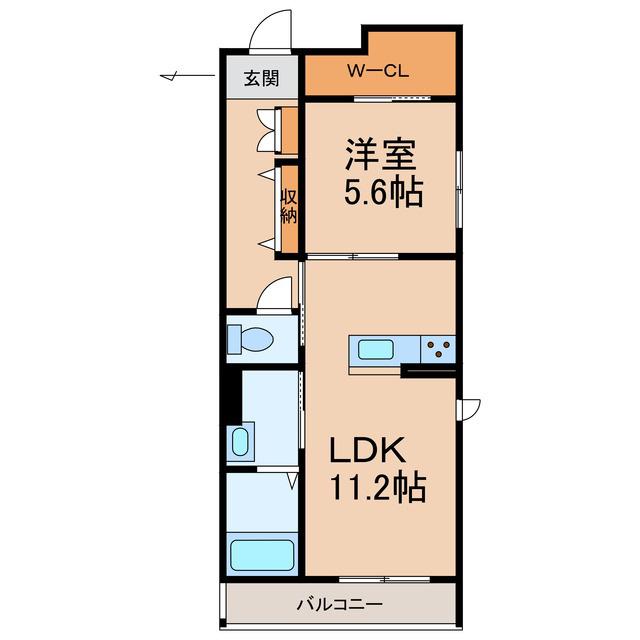 ハルミエールII(1LDK/2階)の間取り写真