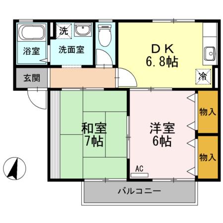 アビタシオンKIMURA(2DK/1階)の間取り写真
