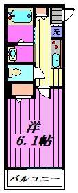 WILL MIRA 上青木(1K/2階)の間取り写真