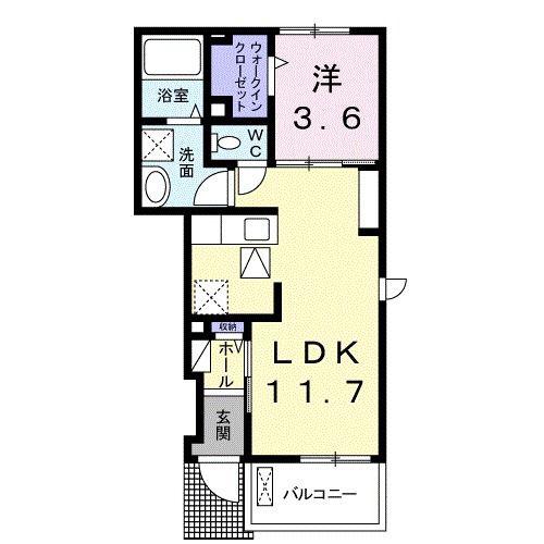 クレール北竜王町(1LDK/1階)の間取り写真