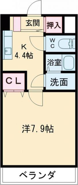 パティオみずい(1K/4階)の間取り写真