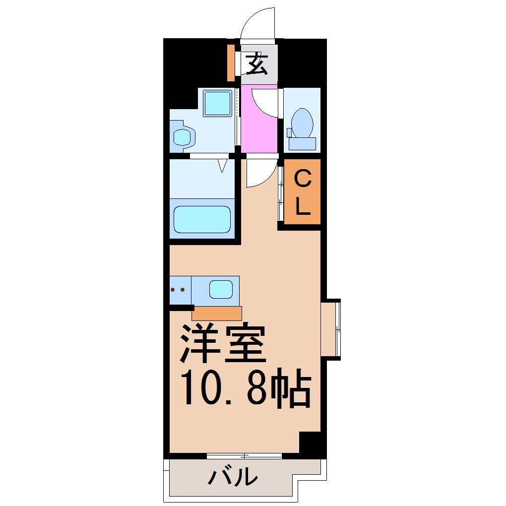 UOO MAMISORA(ワンルーム/2階)の間取り写真