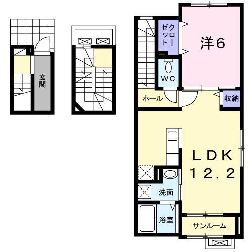 ビバーチェ(1LDK/3階)の間取り写真