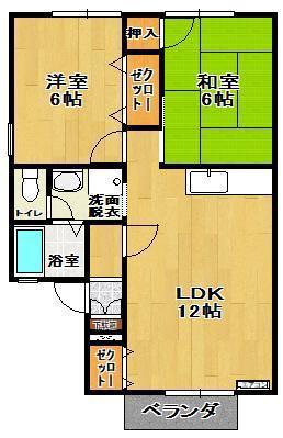 メゾン・ド・ビューラ-(2LDK/1階)の間取り写真