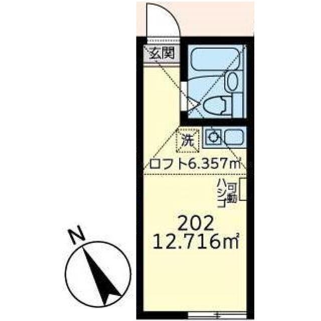 ユナイト白幡チョコミントパフェ(ワンルーム/2階)の間取り写真
