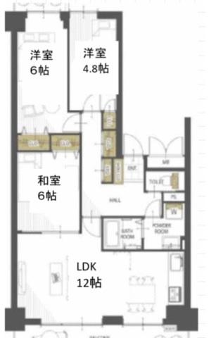 クリオ湘南追浜サニークレスト(3LDK/6階)の間取り写真