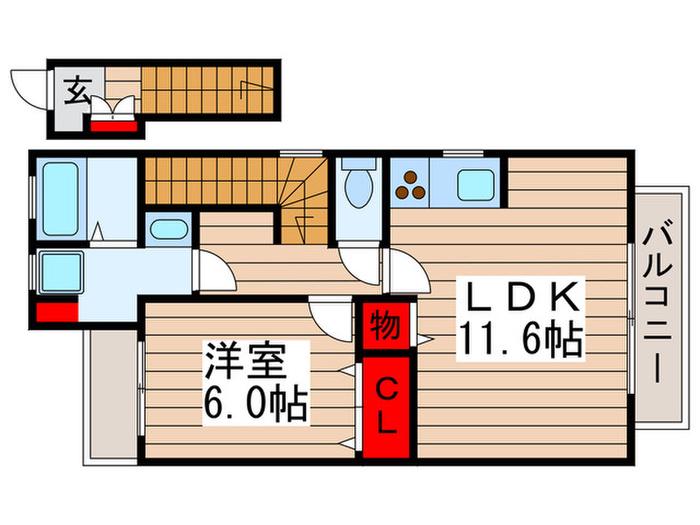 ルミナスコート(1LDK/2階)の間取り写真