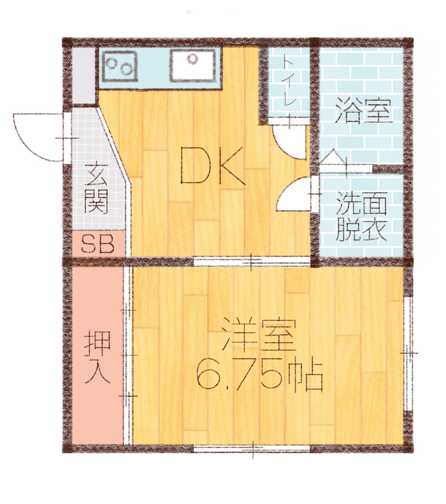 L COLLECTION 関屋田町(1DK/2階)の間取り写真