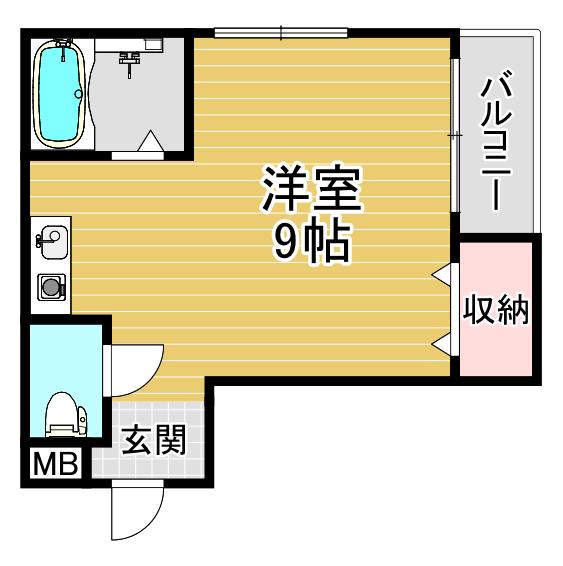 メゾン ノア(1K/4階)の間取り写真