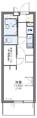 レオパレスレインボーステイツ(1K/2階)の間取り写真