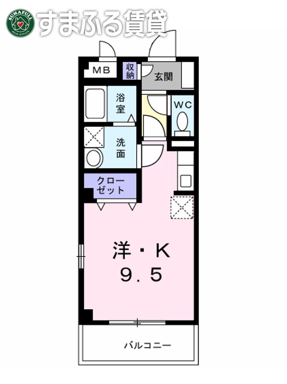 アビタシオン(ワンルーム/1階)の間取り写真