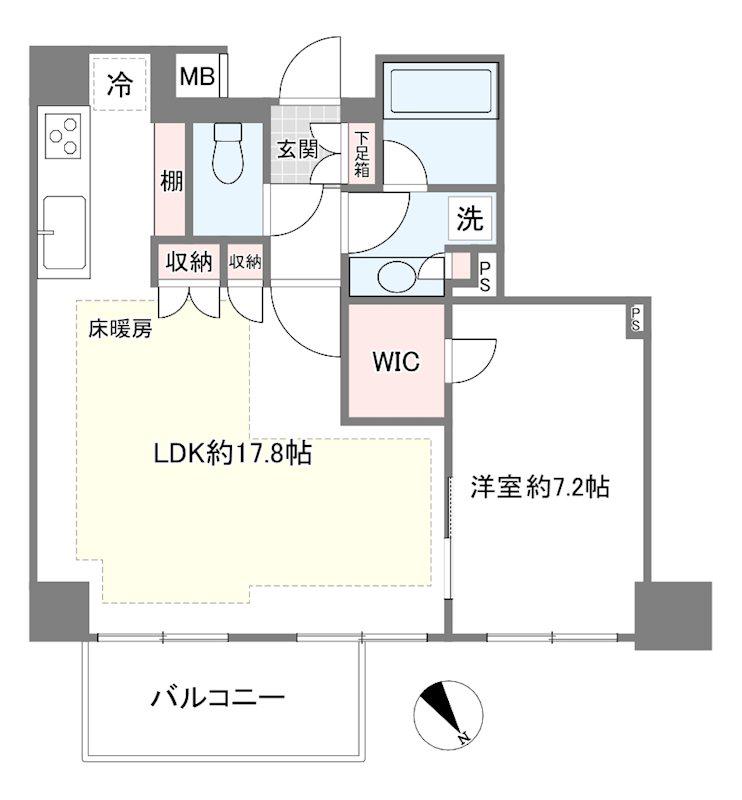 オープンレジデンシア南青山(1LDK/6階)の間取り写真