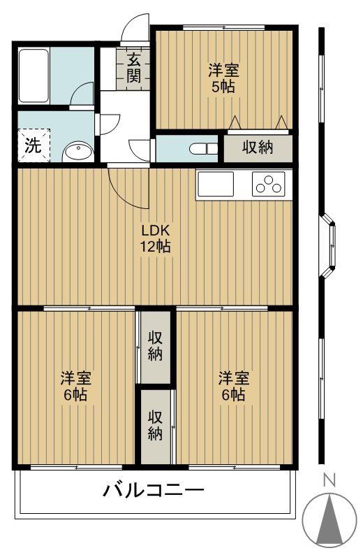 愛・上用賀(3LDK/2階)の間取り写真