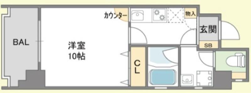 キャナルコート内久宝寺(1K/5階)の間取り写真