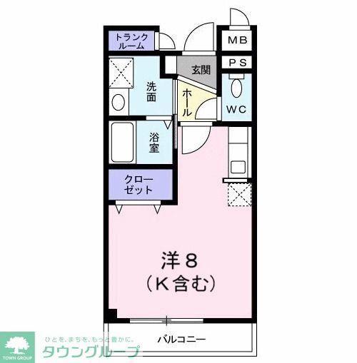 SUGAR TOWN(ワンルーム/2階)の間取り写真