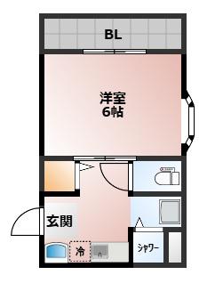 BEN匠8番館(1K/2階)の間取り写真