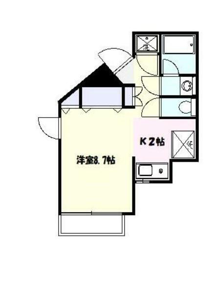 エルム宿河原(1K/3階)の間取り写真