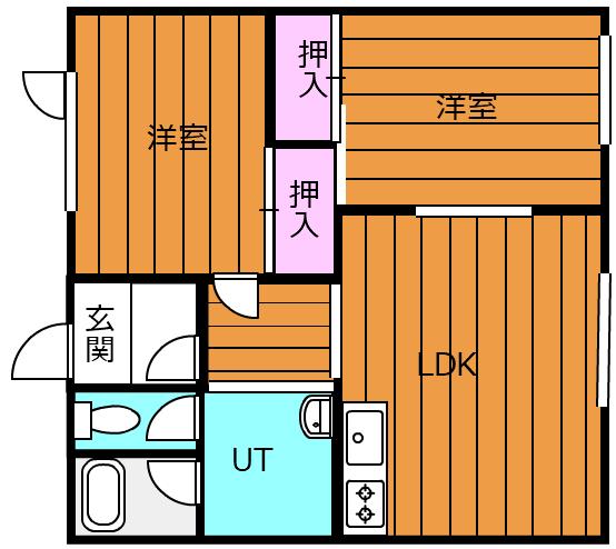 MSミツウロコ(2LDK/2階)の間取り写真