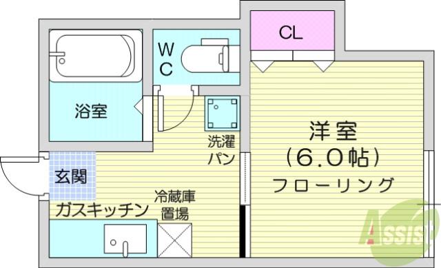 アーバンハイツ荒巻(1K/1階)の間取り写真