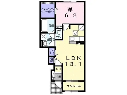 ハウス AIAI(1LDK/2階)の間取り写真