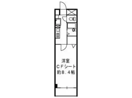 ドミール江戸堀(1K/3階)の間取り写真