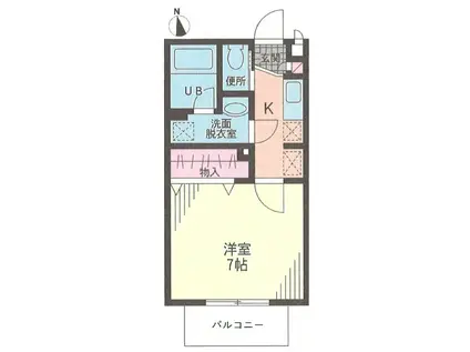 アパートメントトキII(1K/1階)の間取り写真