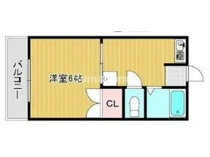 ラックコウベ(1K/1階)の間取り写真