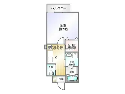 ワコーレヴィータ神戸グランパルク(1K/3階)の間取り写真