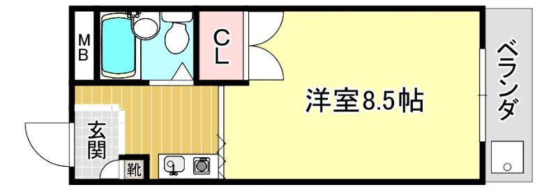 メゾンサンフル箕面(1K/1階)の間取り写真