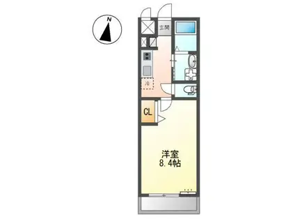 ペガサスII(1K/2階)の間取り写真