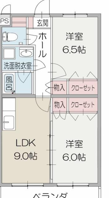 フレグランス(2LDK/1階)の間取り写真