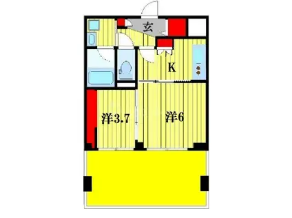 ダイヤモンドクレスト南流山(2K/4階)の間取り写真