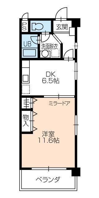 ヴィラシャルマンII(1DK/2階)の間取り写真