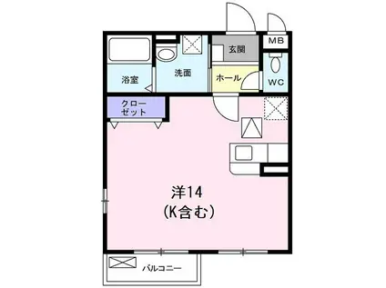 メゾン都I(ワンルーム/1階)の間取り写真