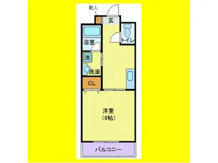 ライツェント稲川(1K/3階)の間取り写真