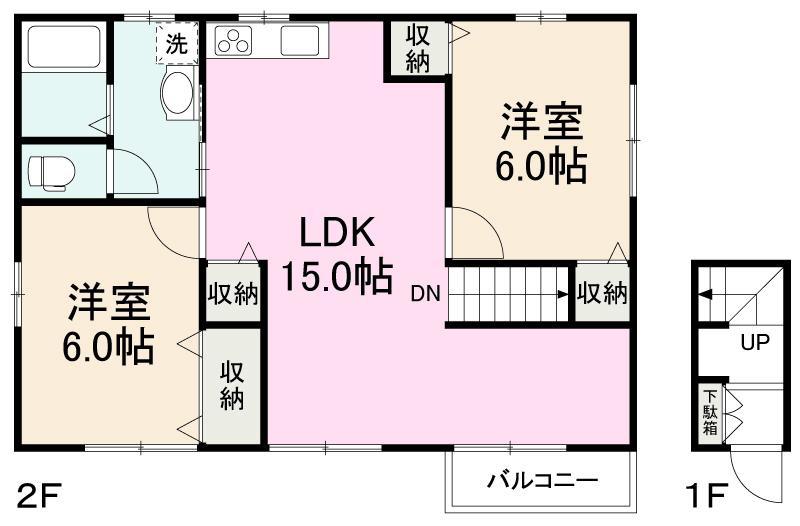 サンテスタ(2LDK/2階)の間取り写真