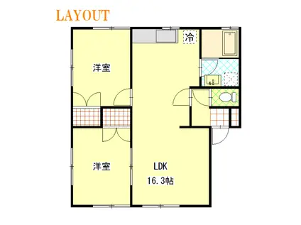 ボヌールT(2LDK/2階)の間取り写真
